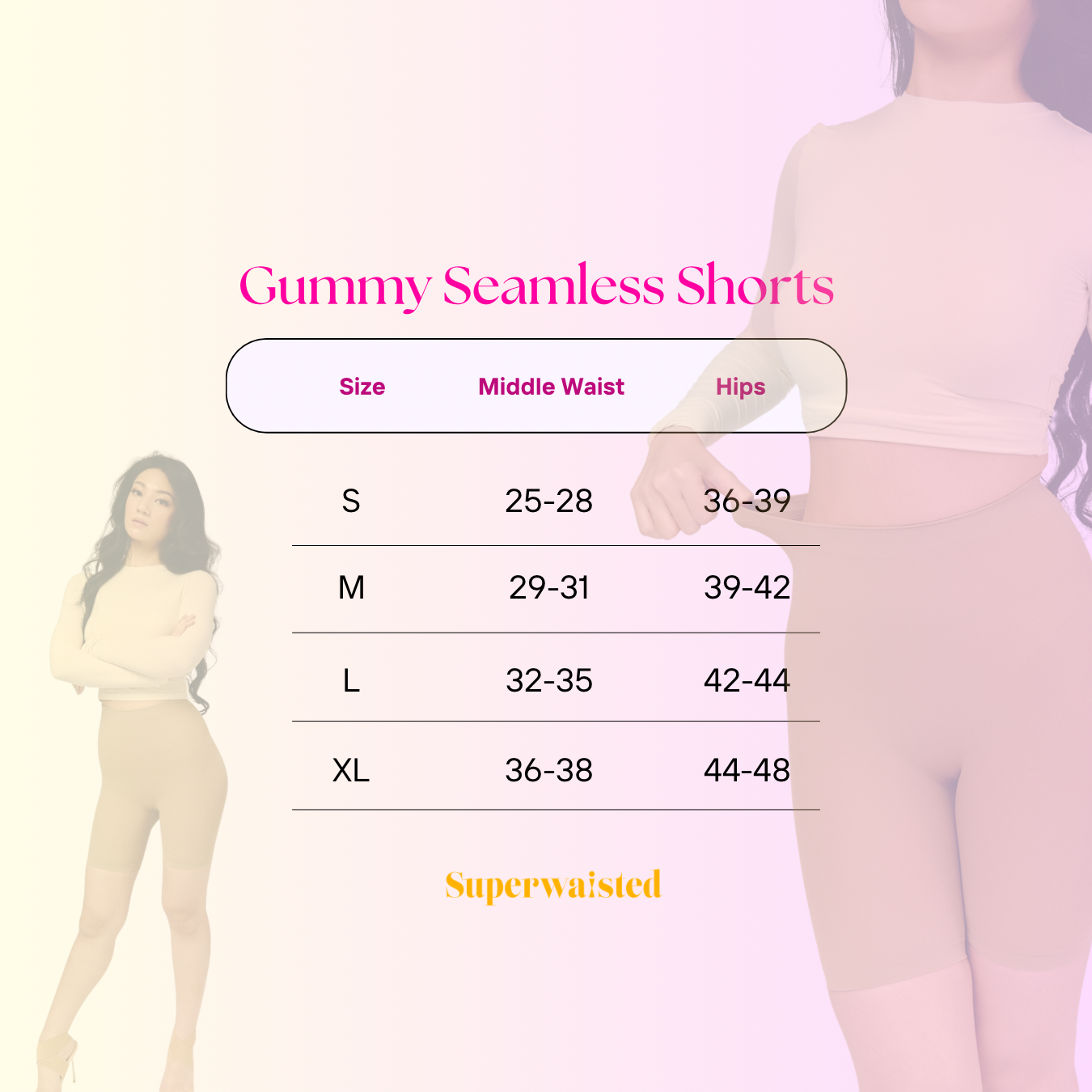 Gummy Shorts Size Chart