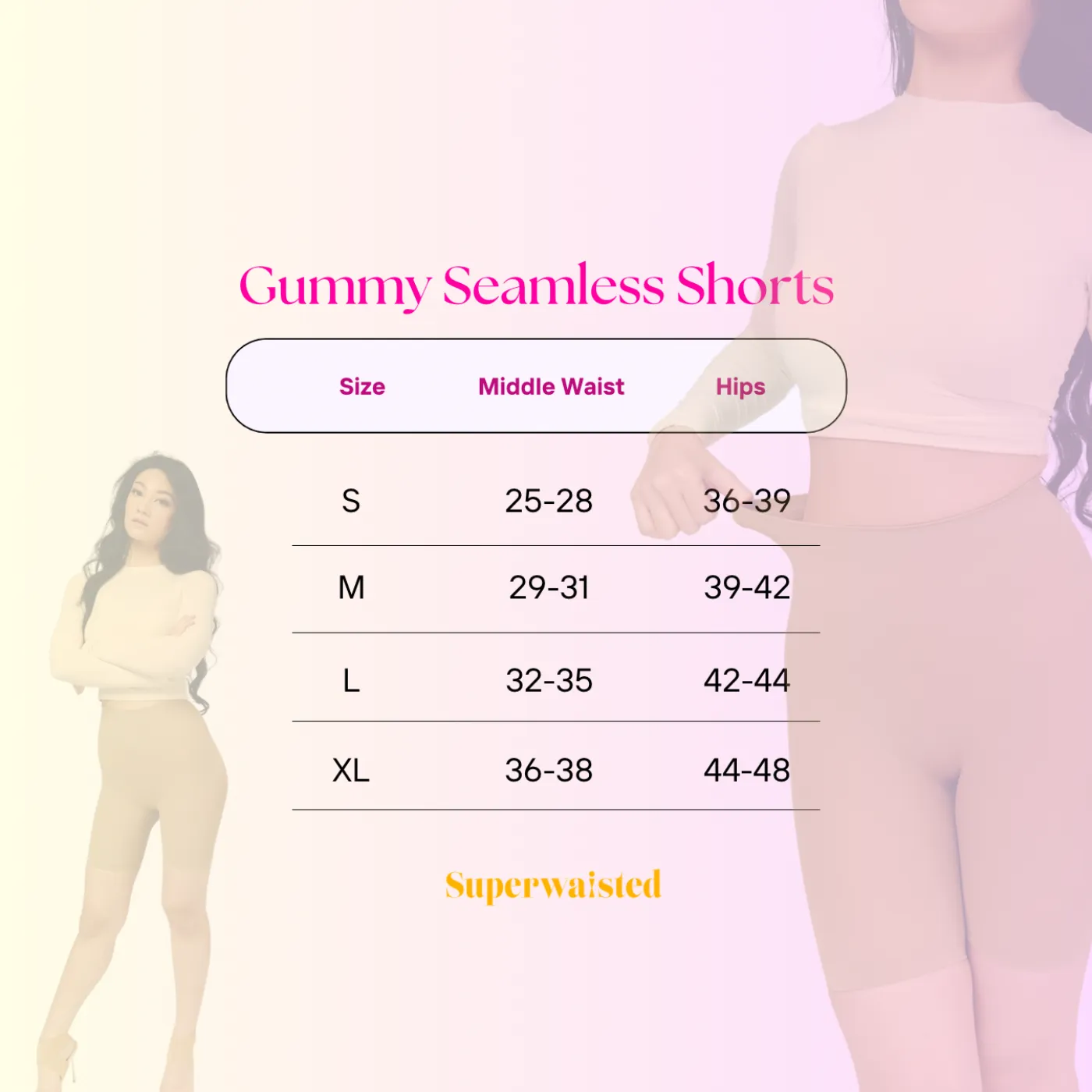 Gummy Shorts Size Chart