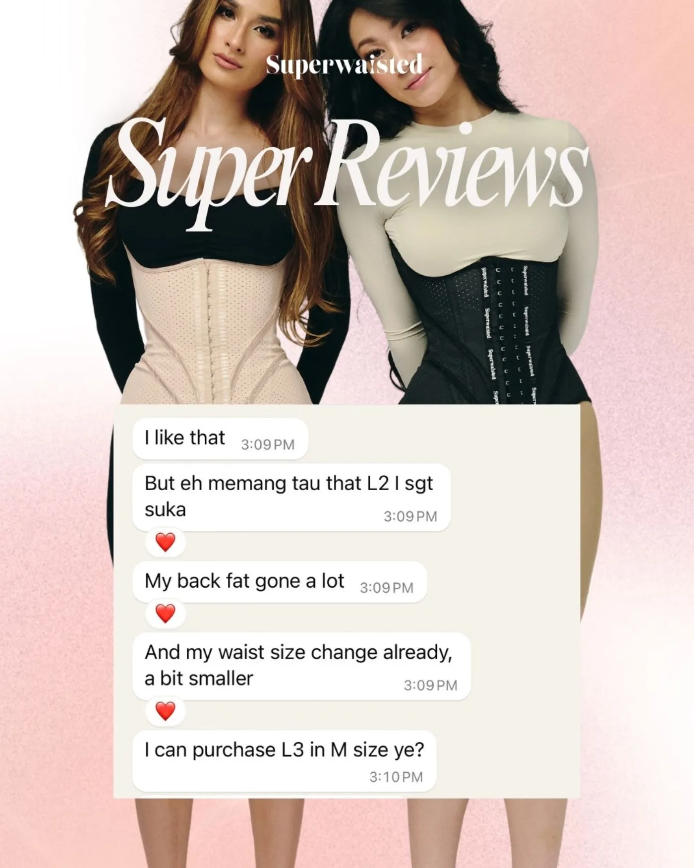 Customer review showing back fat and waist size improvement
